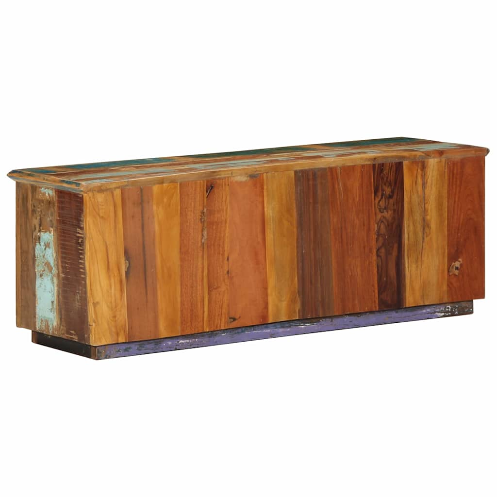 Schuhschrank Braun 110 X 35 X 40 Cm Massives Upgecyceltes Holz