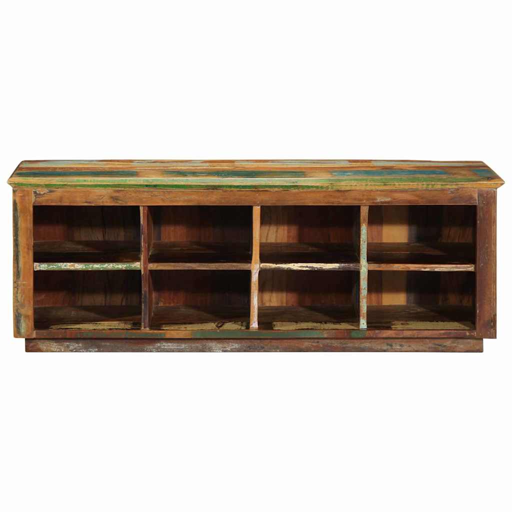 Schuhschrank Braun 110 X 35 X 40 Cm Massives Upgecyceltes Holz