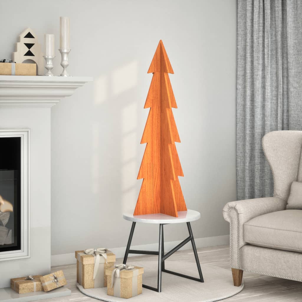 Weihnachtsbaum Zum Schmücken 112Cm Massivholz Kiefer Wachsbraun