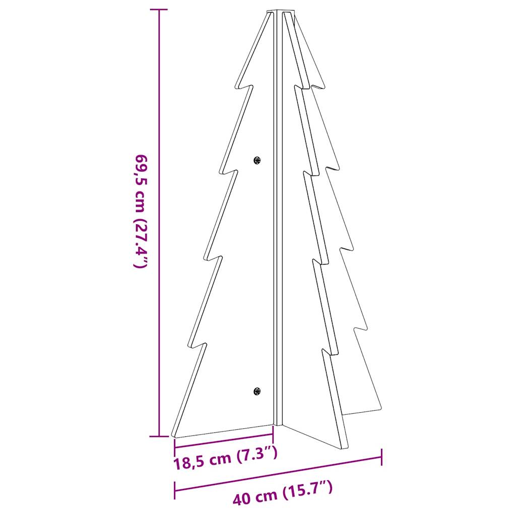 Weihnachtsbaum Holz Zum Schmücken 69,5 Cm Massivholz Kiefer Weiß