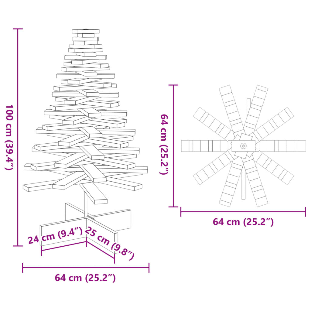 Weihnachtsbaum Holz Zum Schmücken Massivholz Kiefer Natur