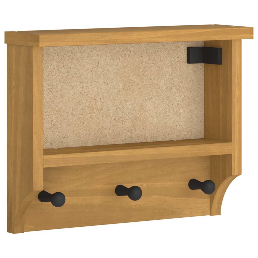 Wandgarderobe Sandnes 45X12X35 Cm Massivholz Kiefer