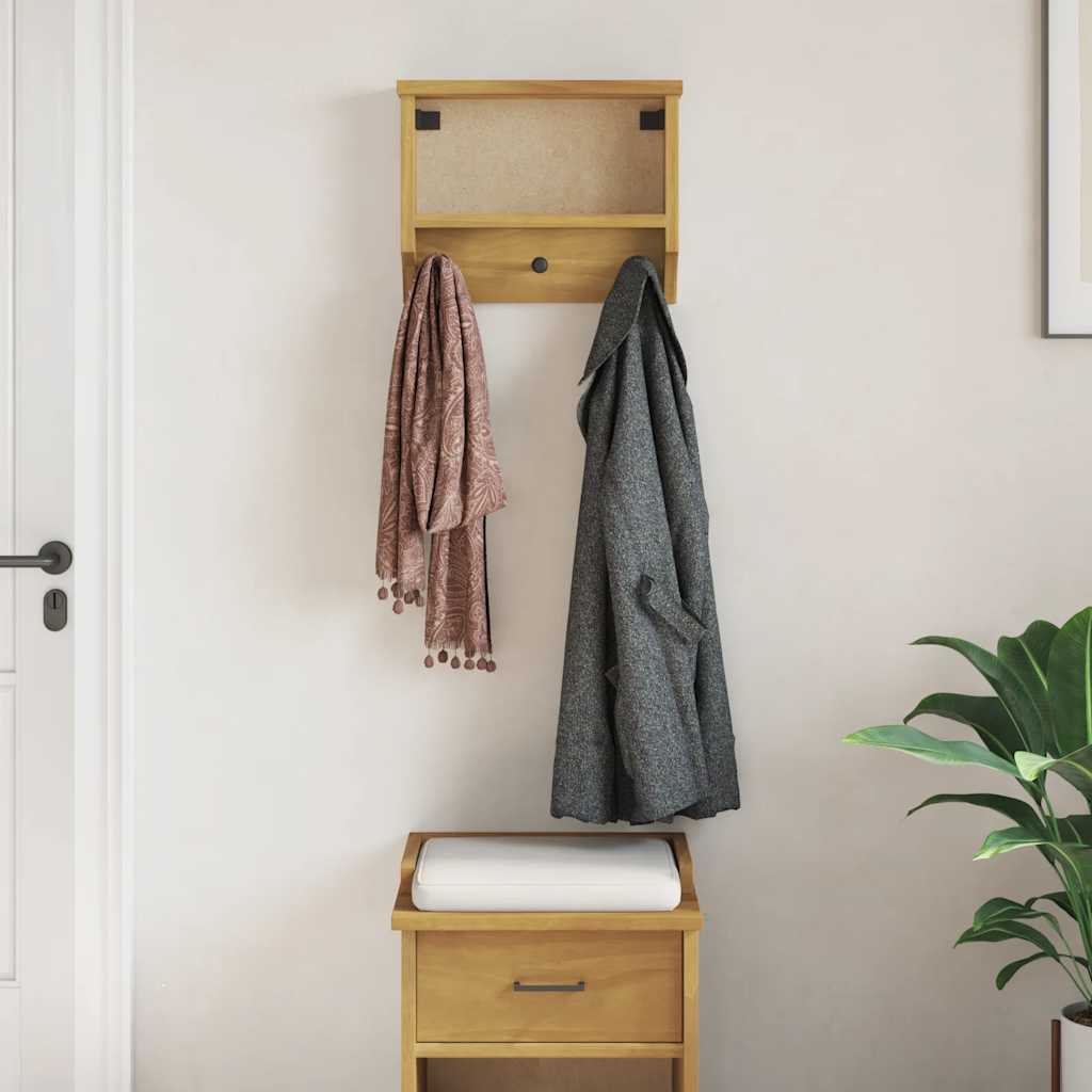 Wandgarderobe Sandnes 45X12X35 Cm Massivholz Kiefer