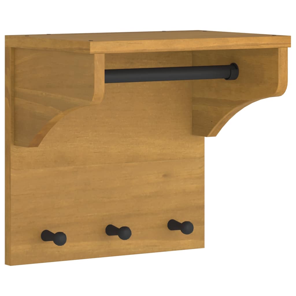 Wandgarderobe Sandnes 43X30X42 Cm Massivholz Kiefer