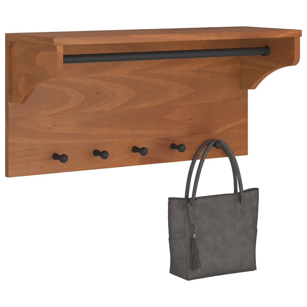 Wandgarderobe Sandnes 87X30X42 Cm Massivholz Kiefer