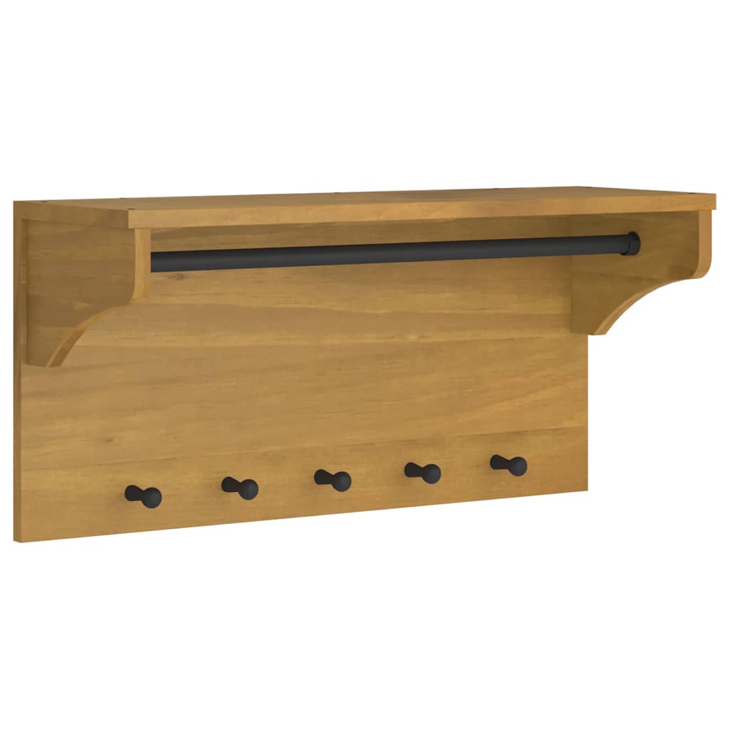 Wandgarderobe Sandnes 87X30X42 Cm Massivholz Kiefer
