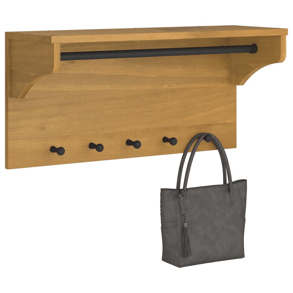 Wandgarderobe Sandnes 87X30X42 Cm Massivholz Kiefer