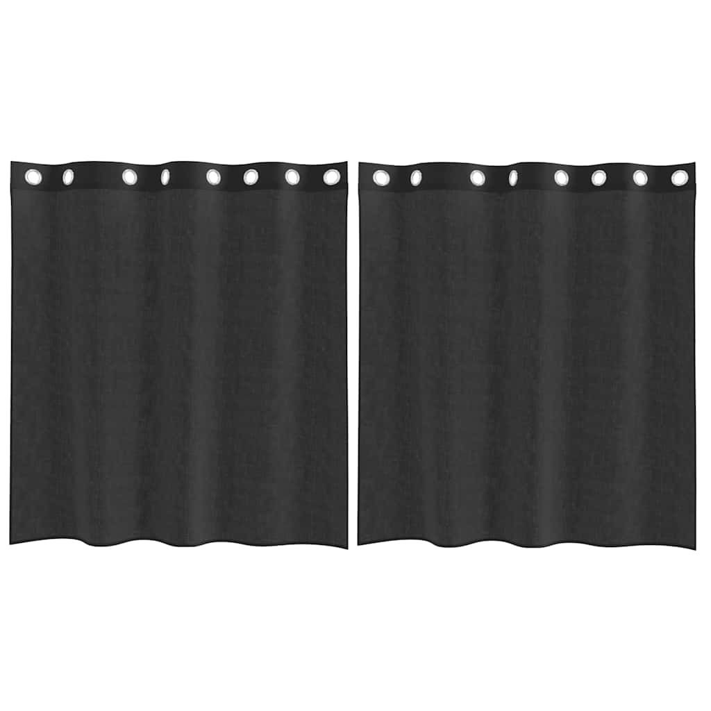 Voile Vorhänge 2 Stk. Schwarz