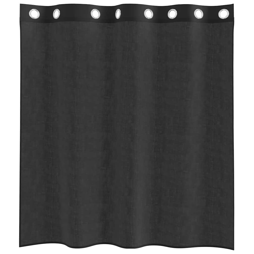 Voile Vorhänge 2 Stk. Schwarz