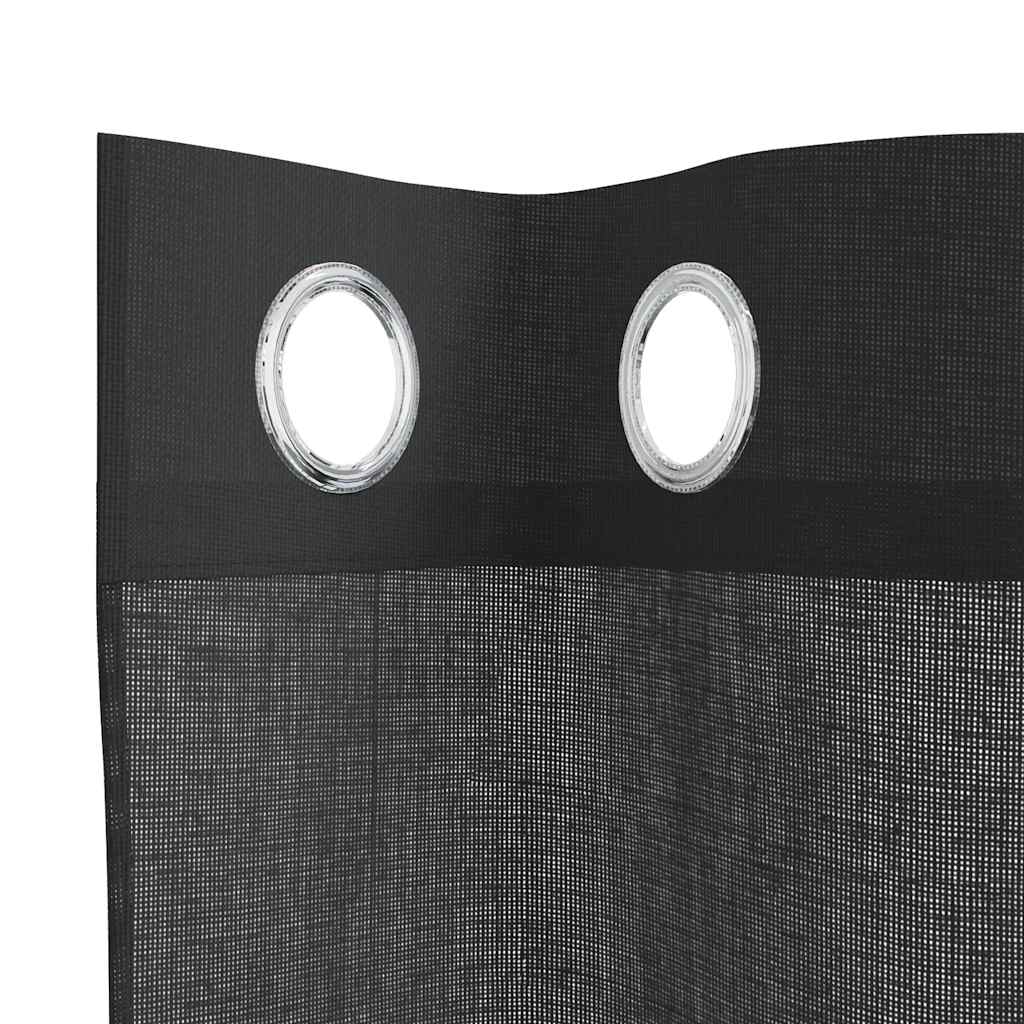 Voile Vorhänge 2 Stk. Schwarz