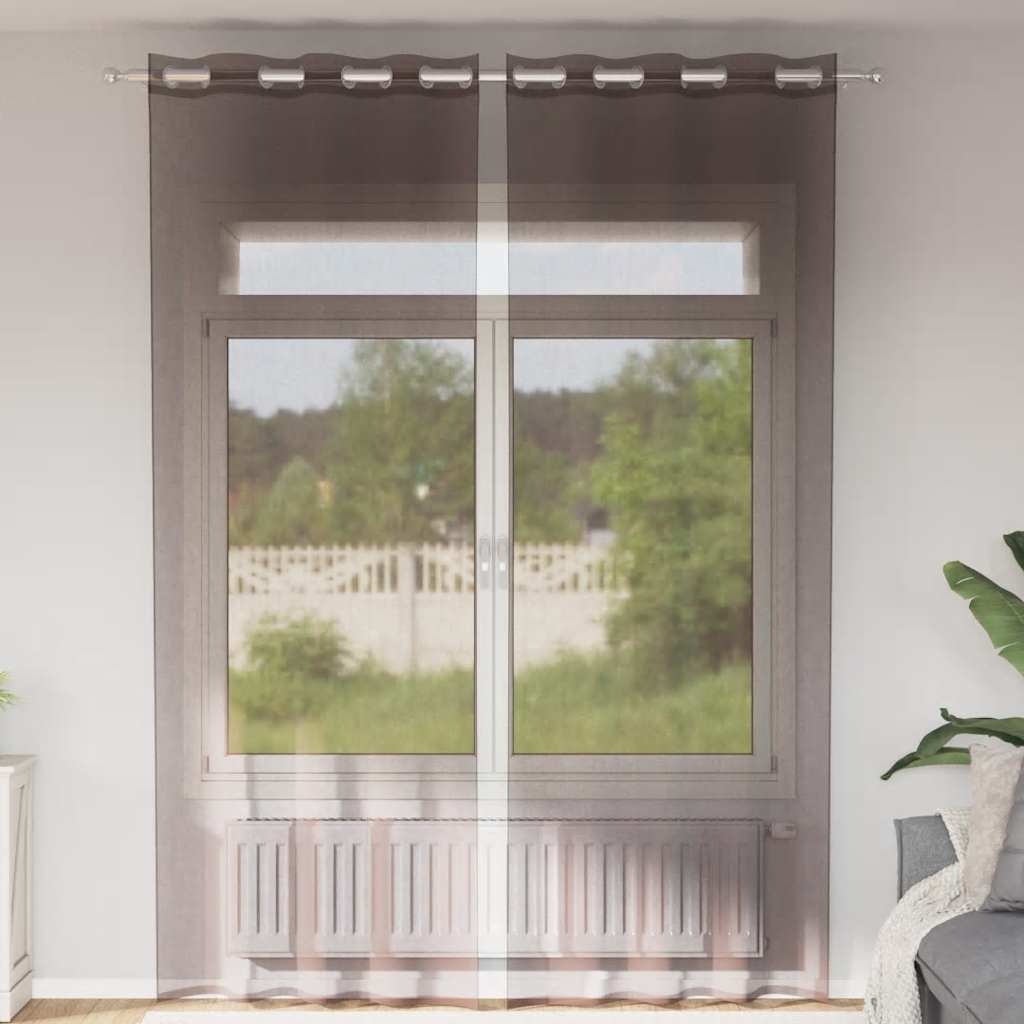 Voile Vorhänge 2 Stk. Braun