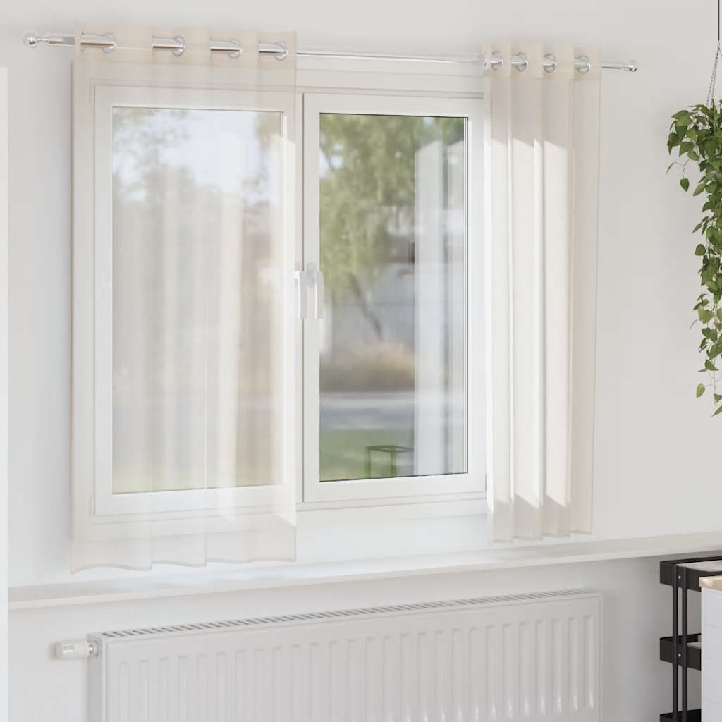 Voile Vorhänge 2 Stk. Creme