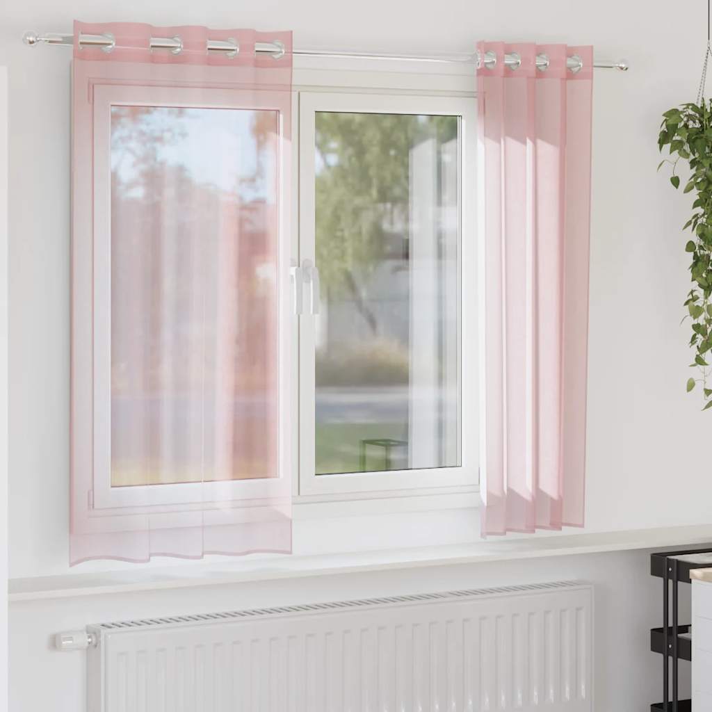 Voile Vorhänge 2 Stk. Hellrosa