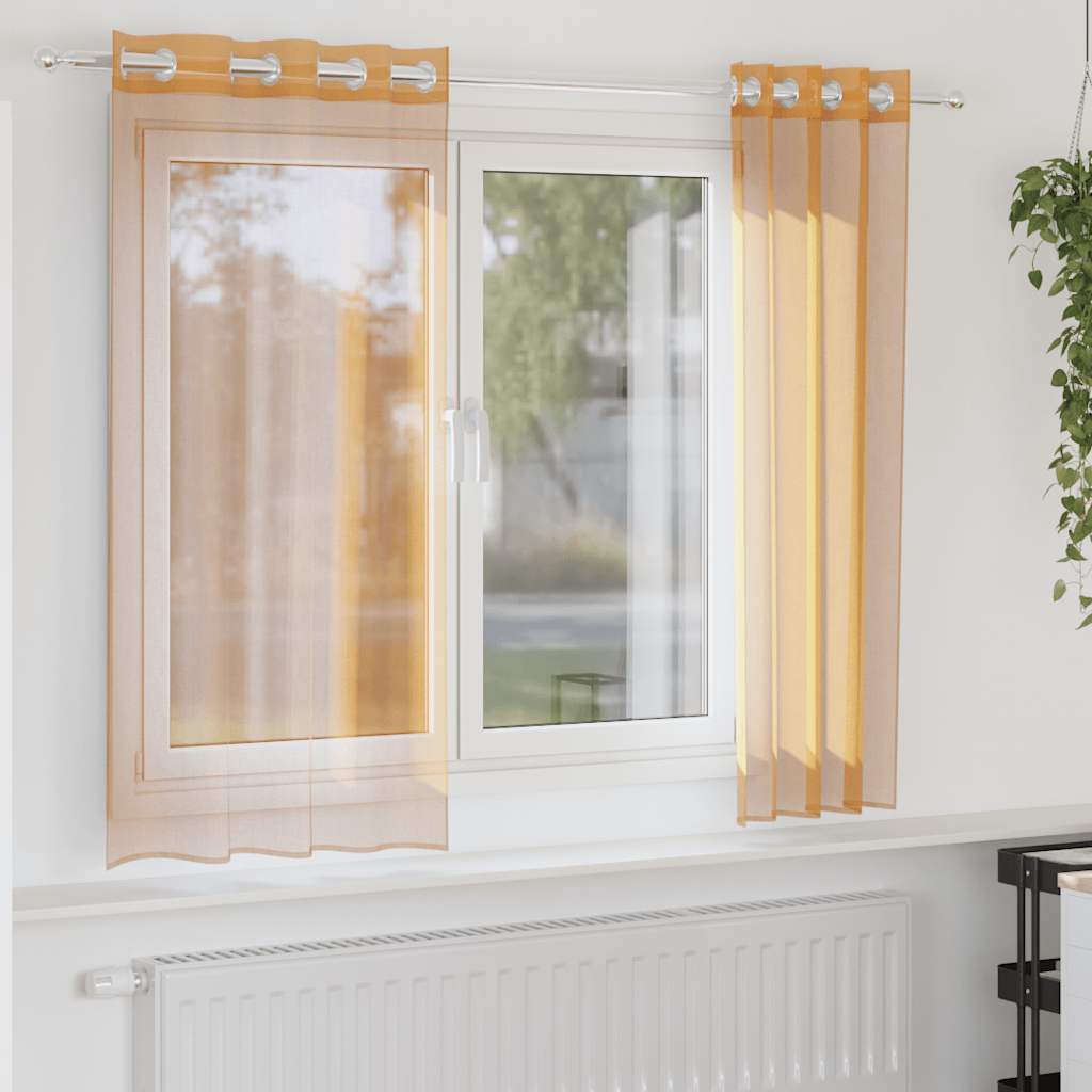 Voile Vorhänge 2 Stk. Orange
