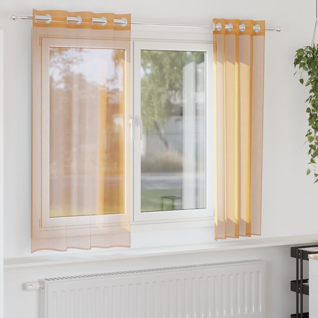 Voile Vorhänge 2 Stk. Orange