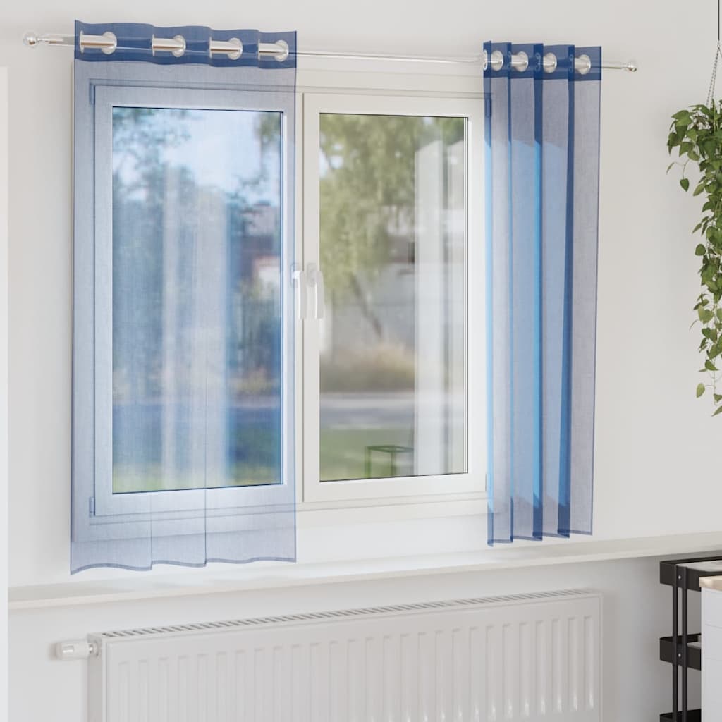 Voile Vorhänge 2 Stk. Königsblau