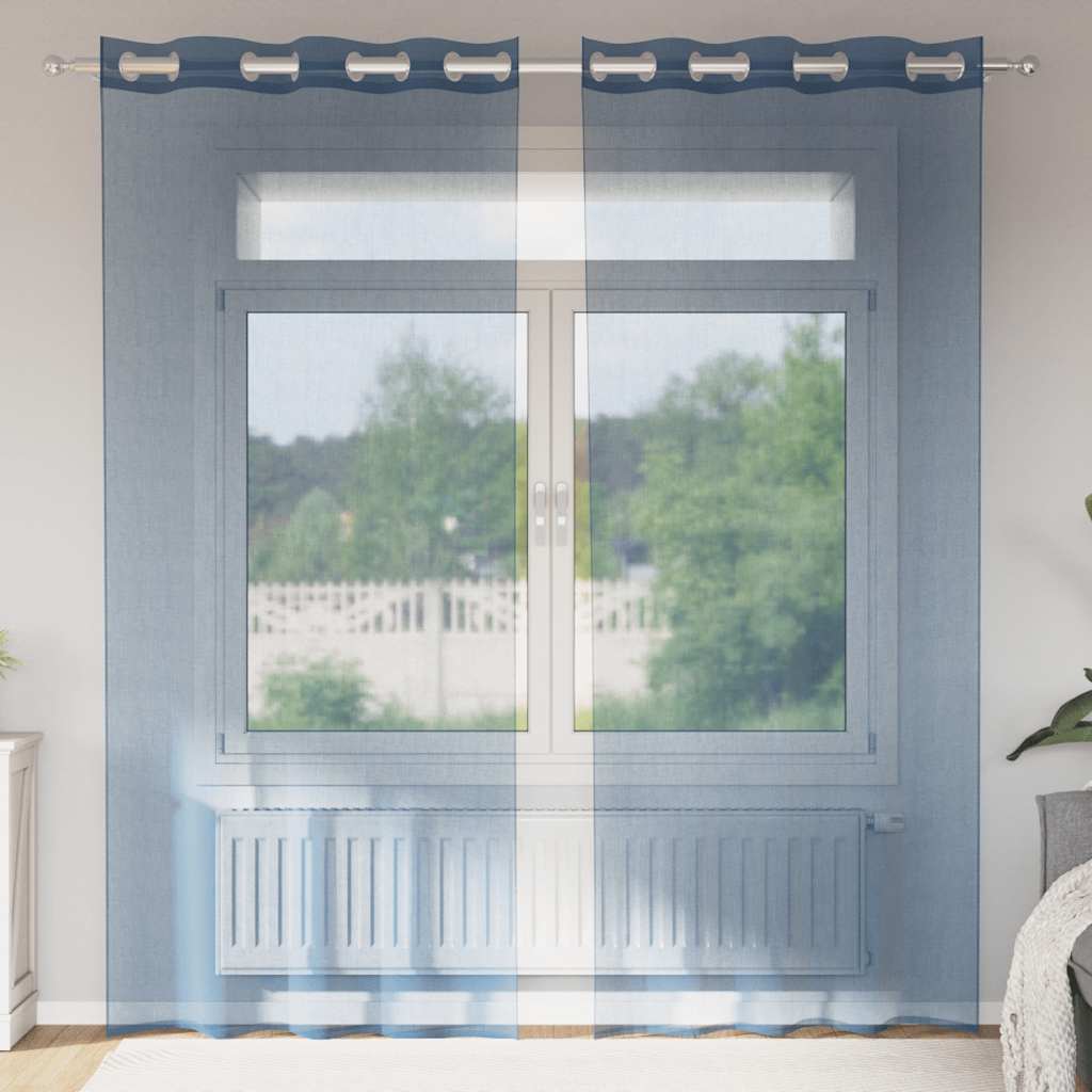 Voile Vorhänge 2 Stk. Königsblau