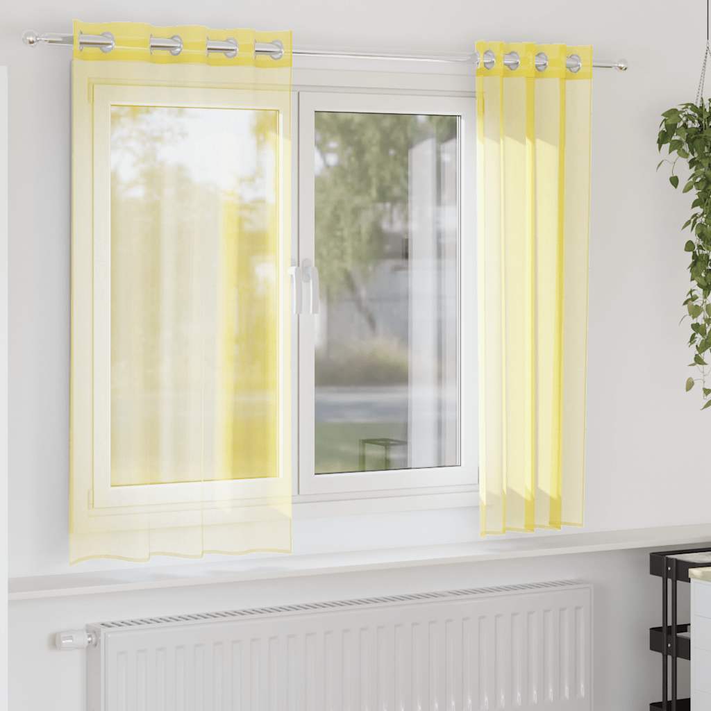 Voile Vorhänge 2 Stk. Gelb