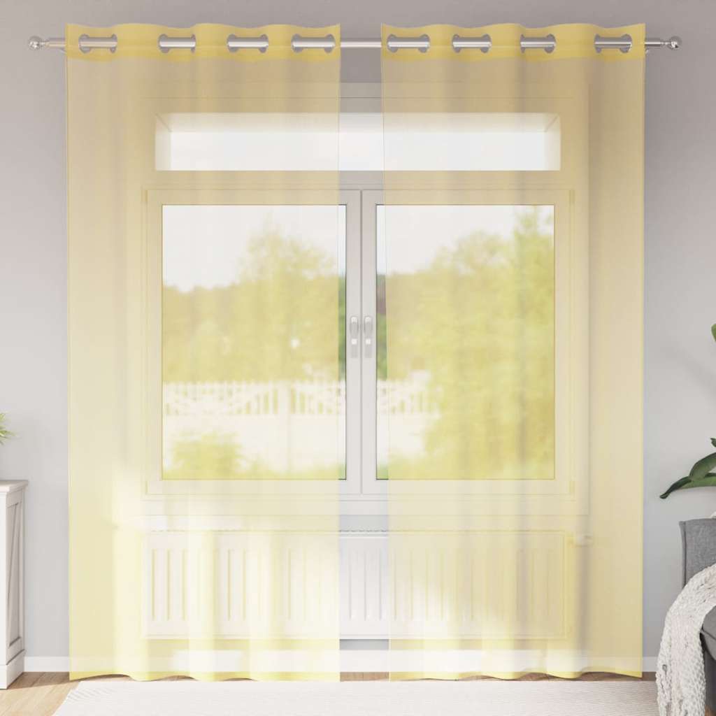 Voile Vorhänge 2 Stk. Gelb