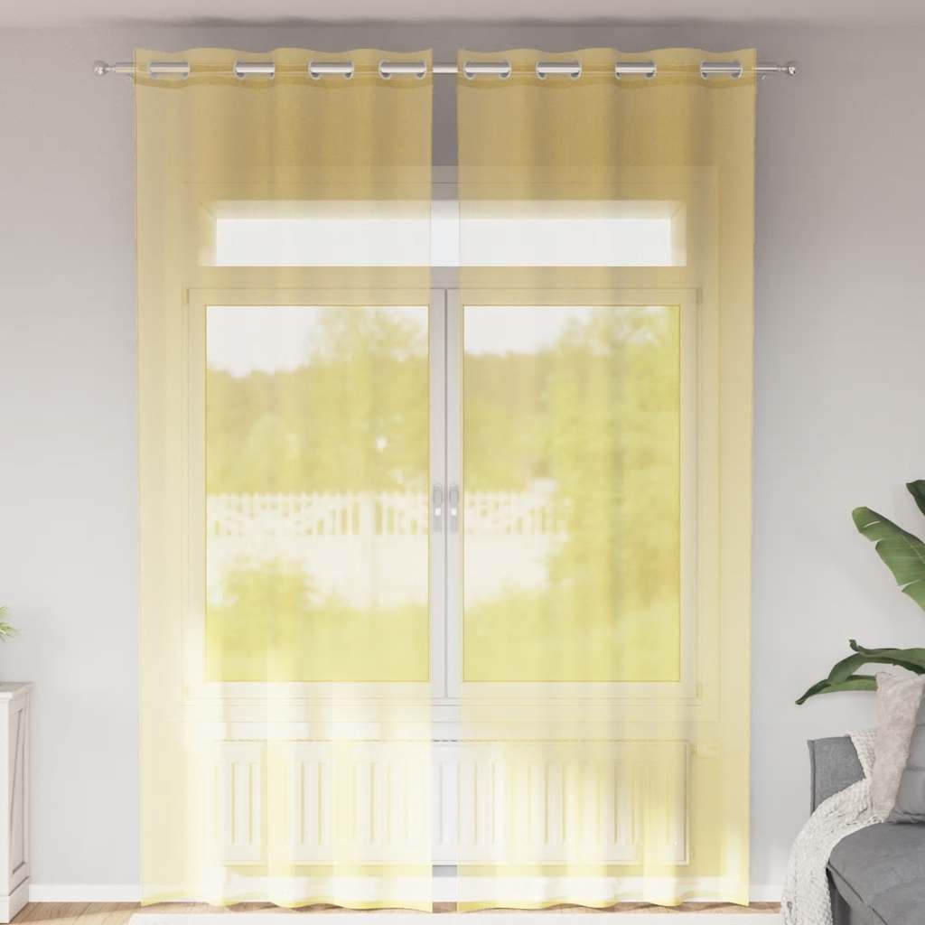 Voile Vorhänge 2 Stk. Gelb