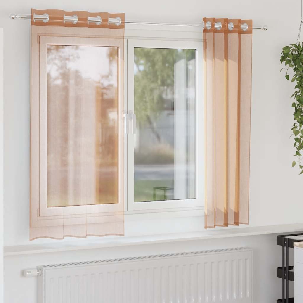Voile Vorhänge 2 Stk. Terrakotta