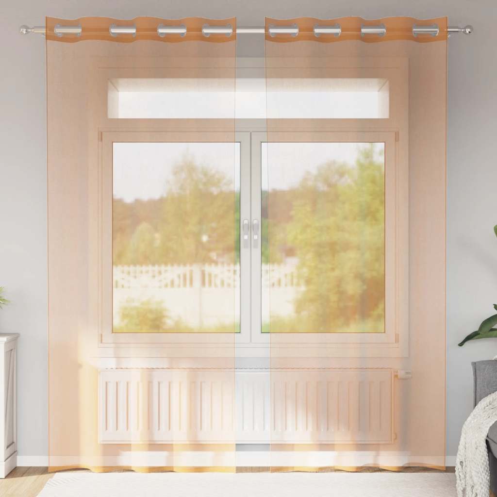 Voile Vorhänge 2 Stk. Terrakotta