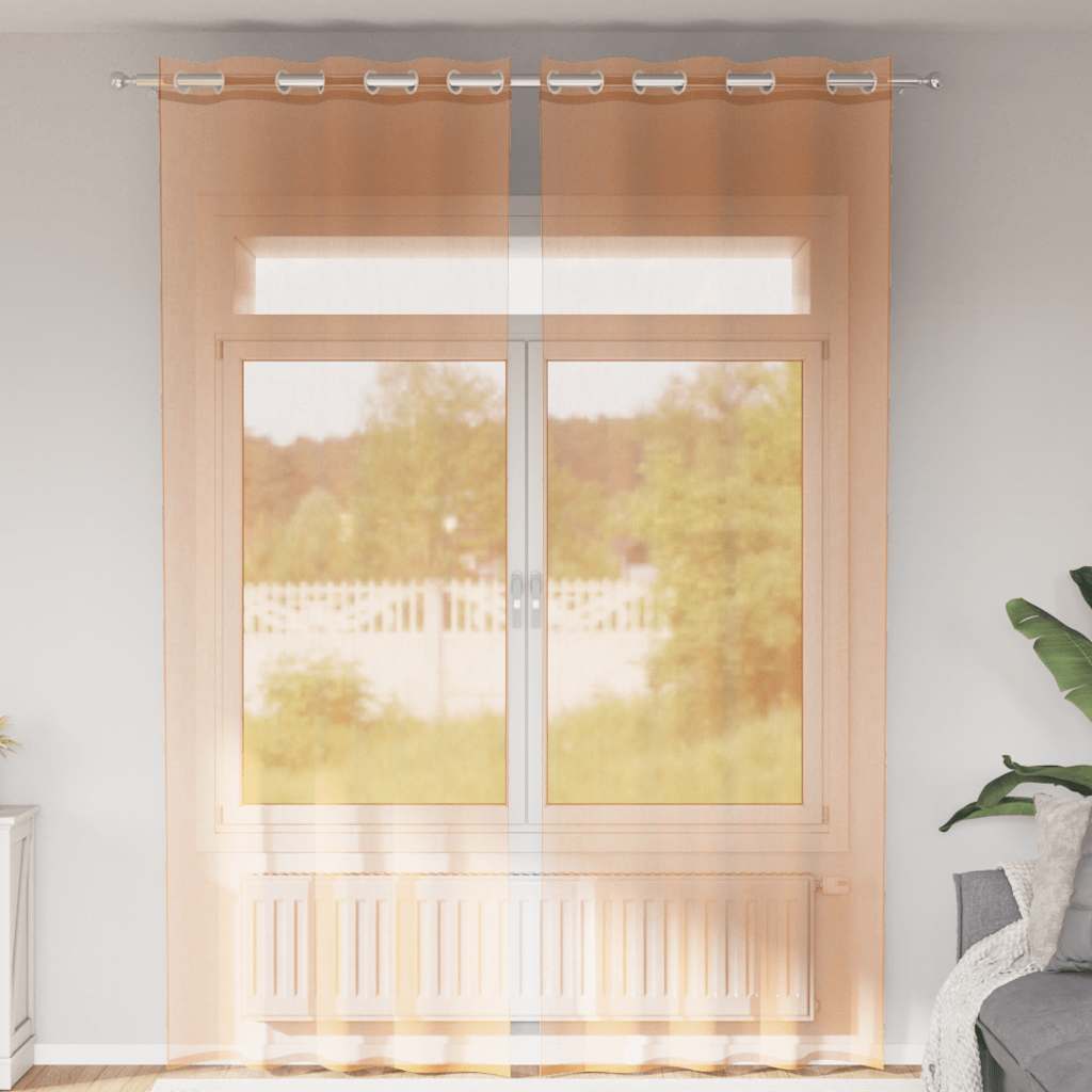 Voile Vorhänge 2 Stk. Terrakotta