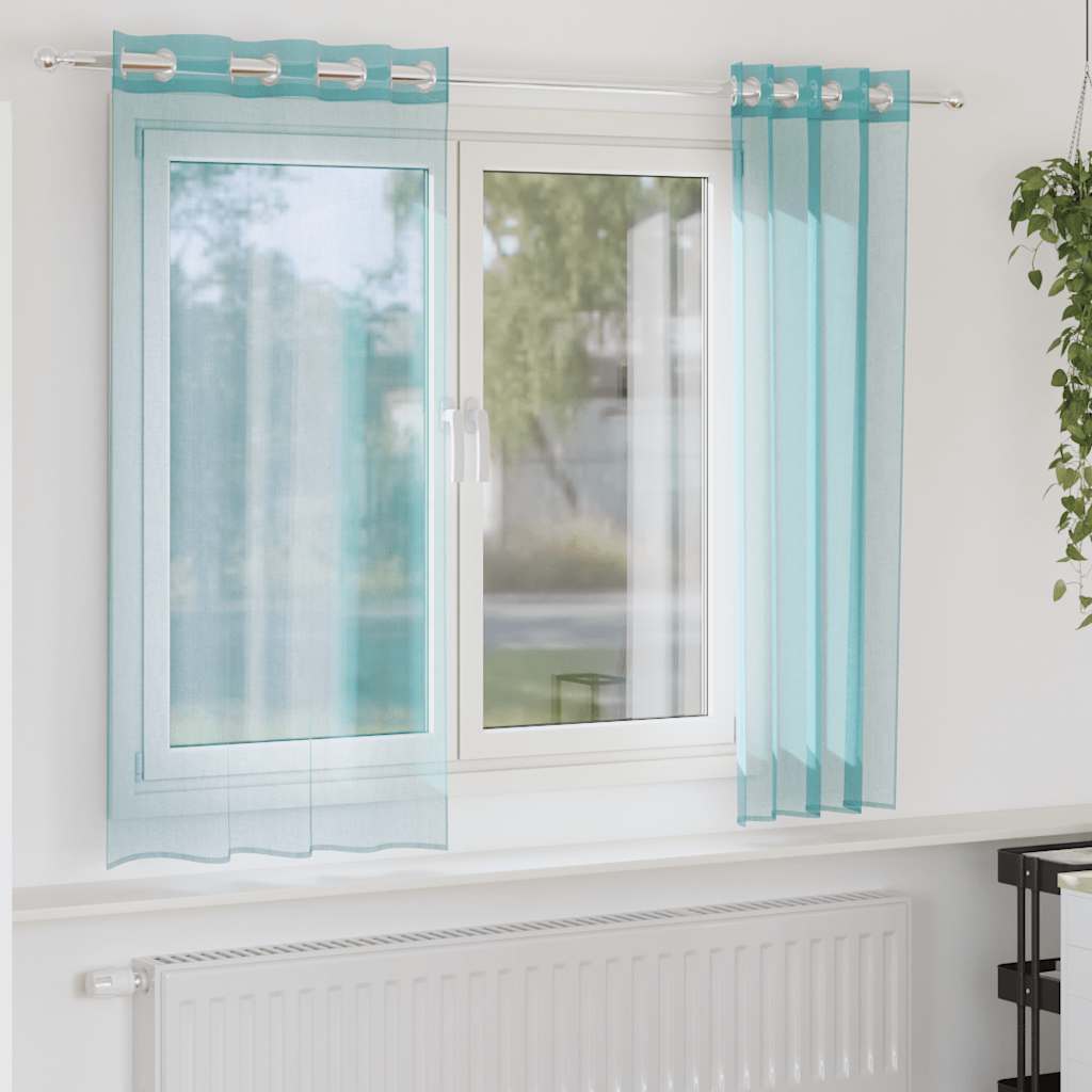 Voile Vorhänge 2 Stk. Türkis