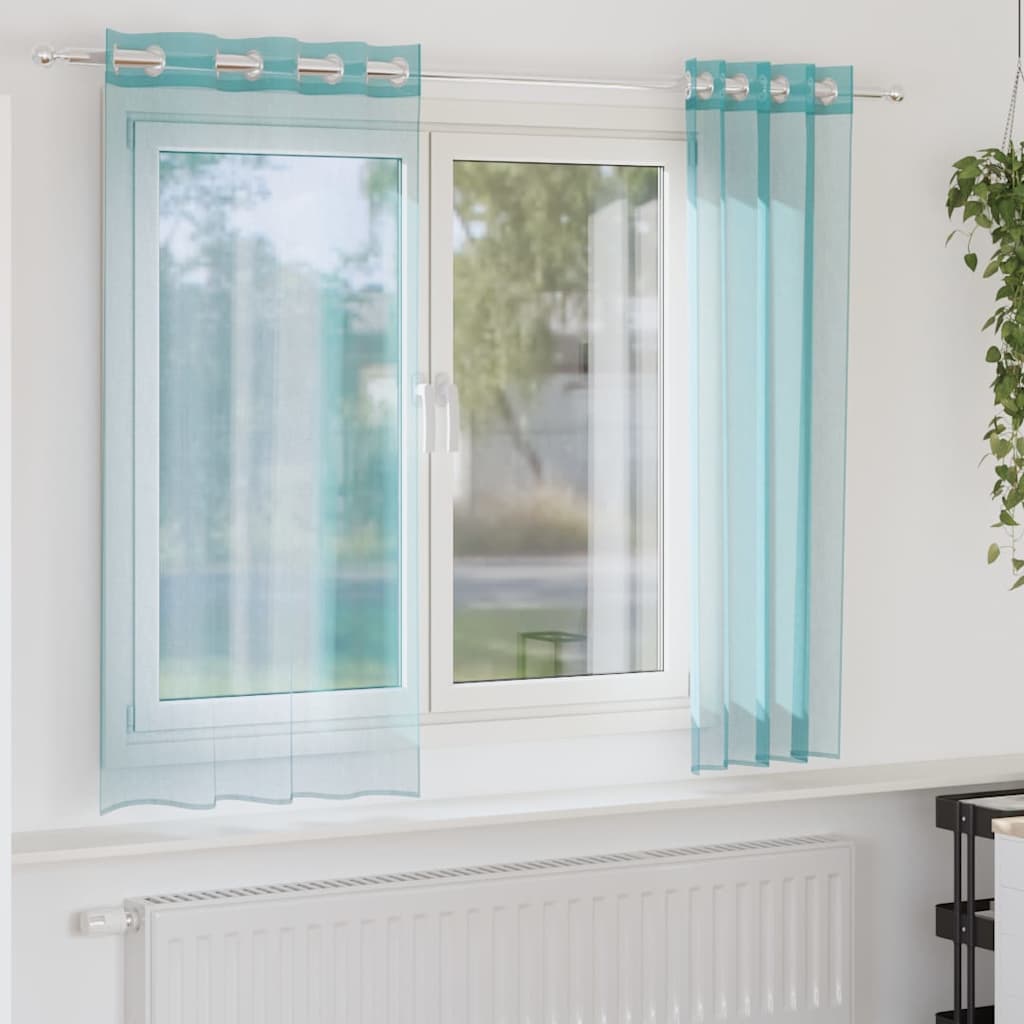 Voile Vorhänge 2 Stk. Türkis