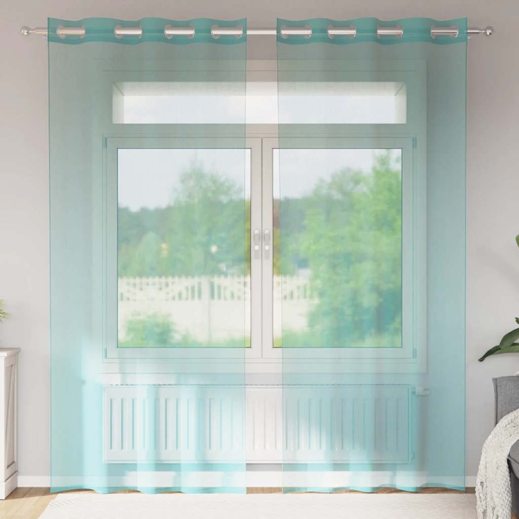 Voile Vorhänge 2 Stk. Türkis