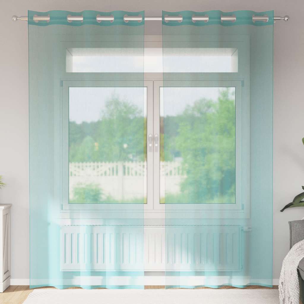 Voile Vorhänge 2 Stk. Türkis