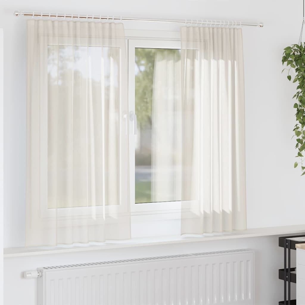 Voile Vorhänge 2 Stk. Creme