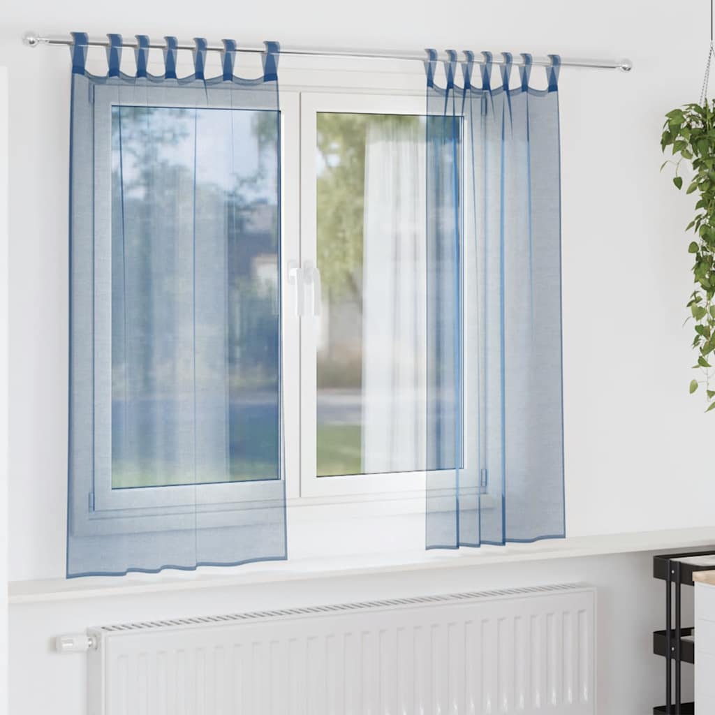 Voile Vorhänge 2 Stk. Königsblau