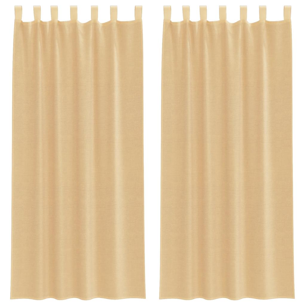 Voile Vorhänge 2 Stk. Sandfarbe