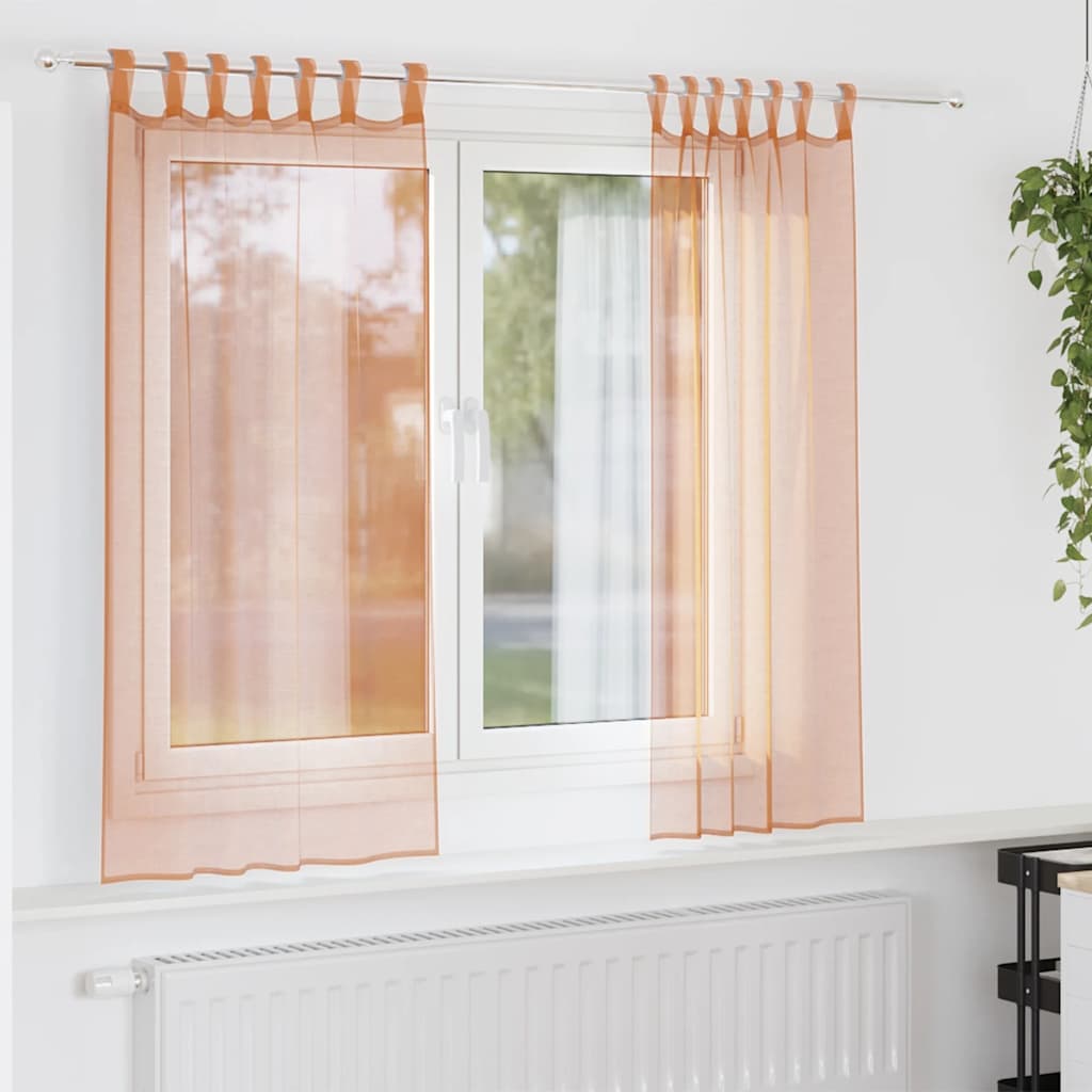 Voile Vorhänge 2 Stk. Terrakotta