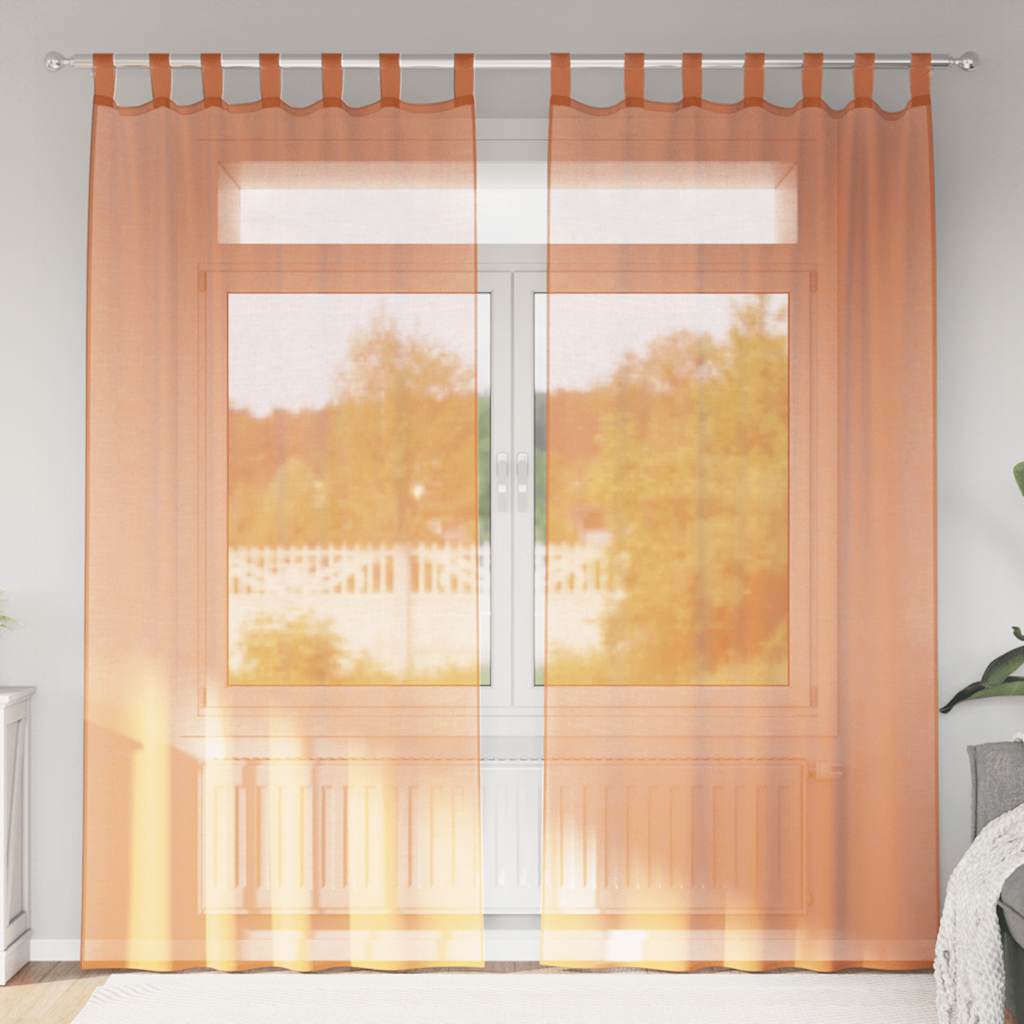 Voile Vorhänge 2 Stk. Terrakotta