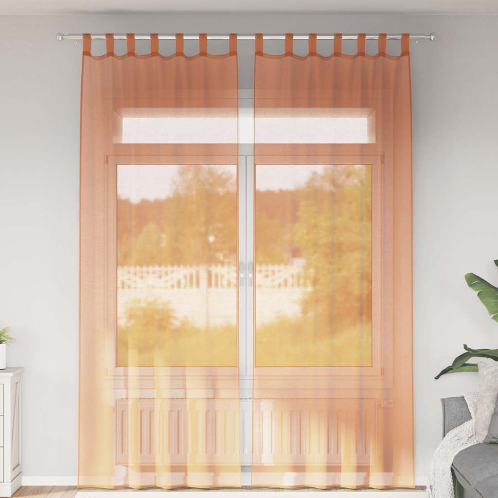 Voile Vorhänge 2 Stk. Terrakotta