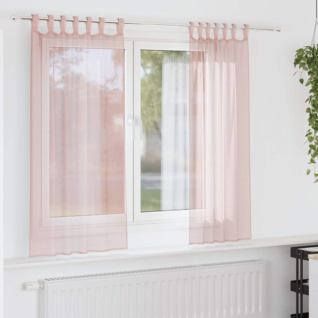 Voile Vorhänge 2 Stk. Hellrosa