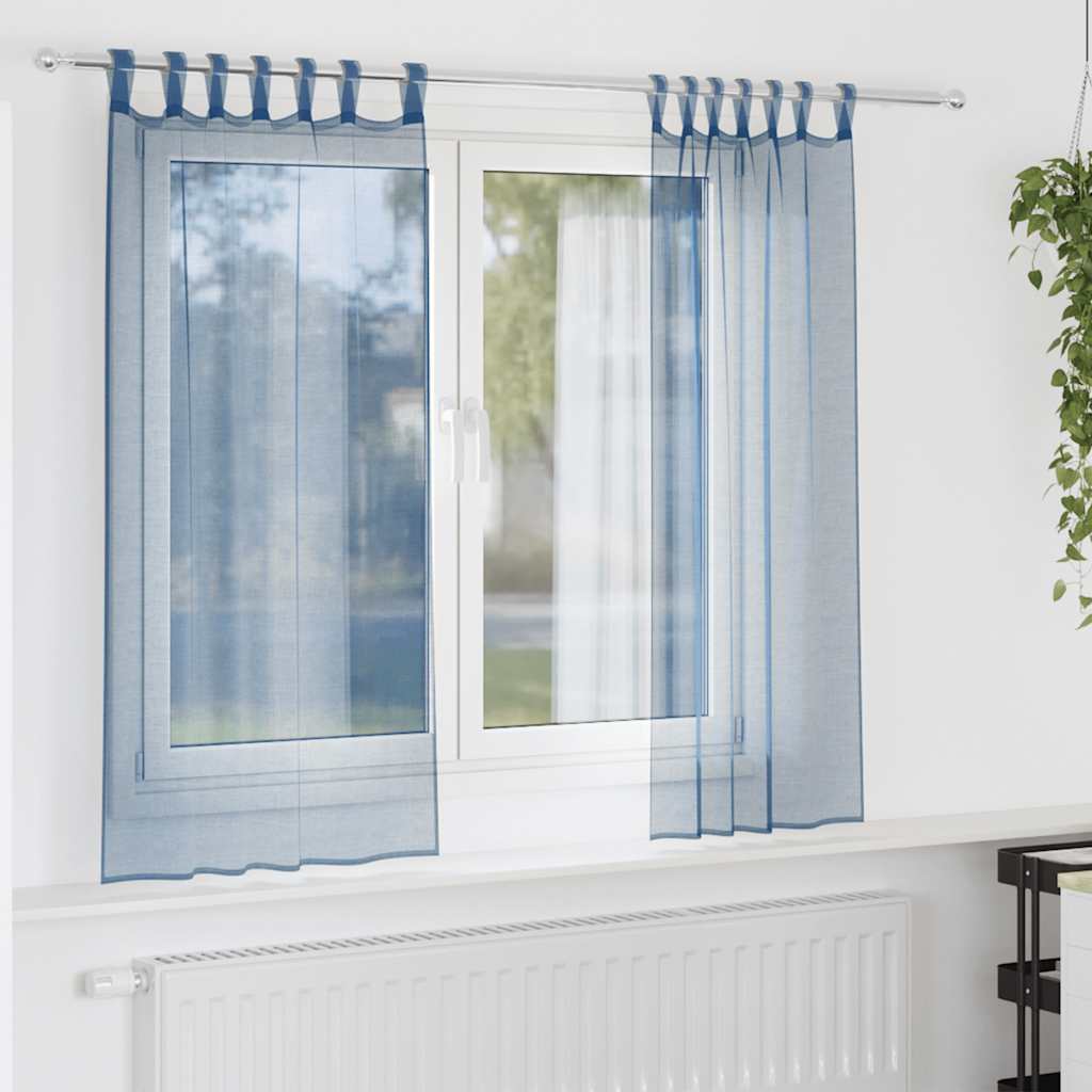 Voile Vorhänge 2 Stk. Königsblau