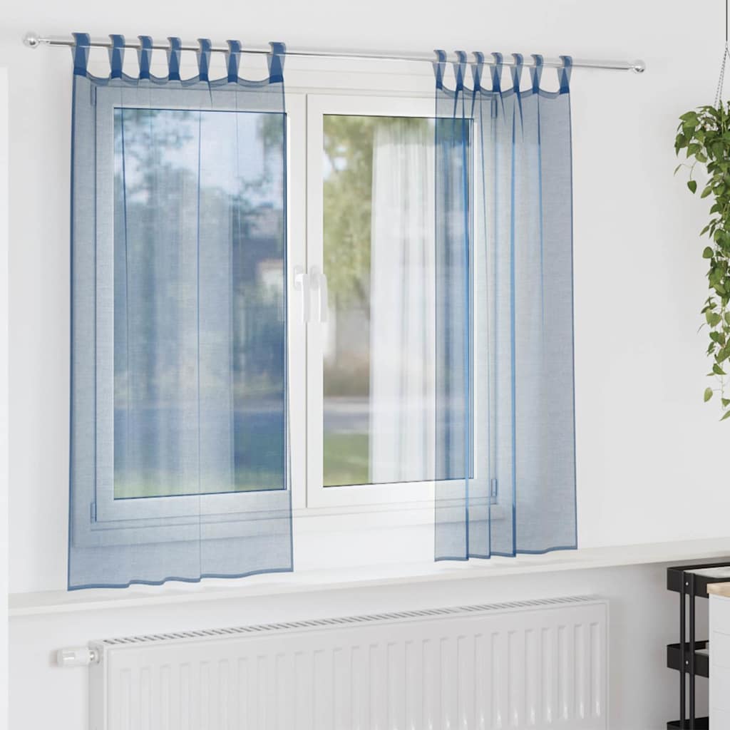 Voile Vorhänge 2 Stk. Königsblau