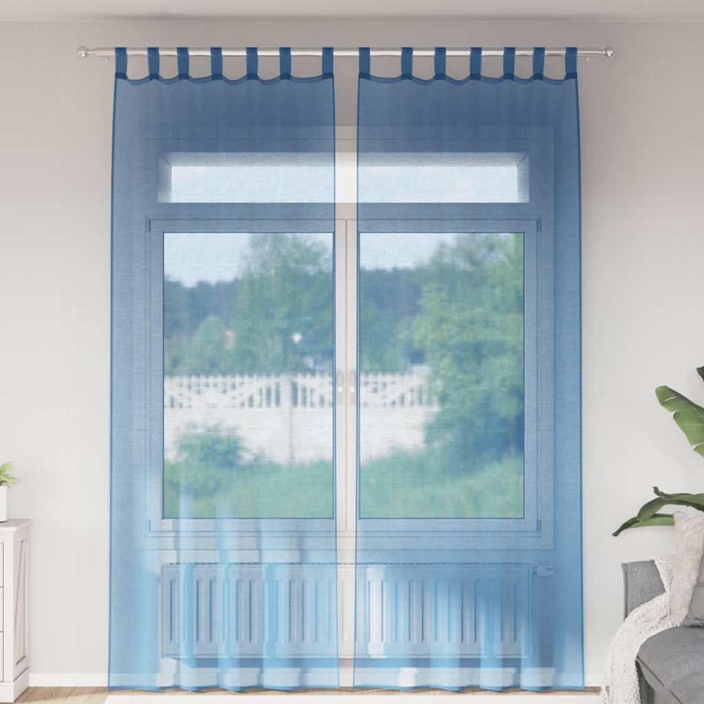 Voile Vorhänge 2 Stk. Königsblau