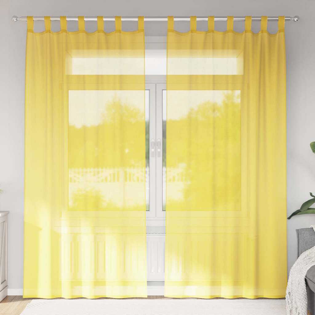 Voile Vorhänge 2 Stk. Gelb