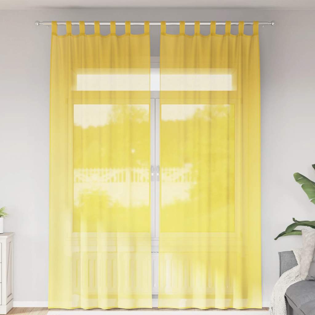 Voile Vorhänge 2 Stk. Gelb