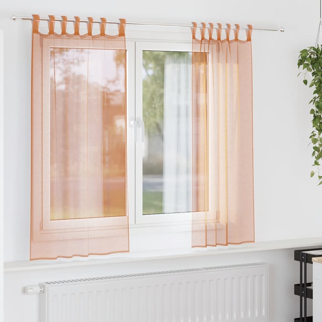 Voile Vorhänge 2 Stk. Terrakotta