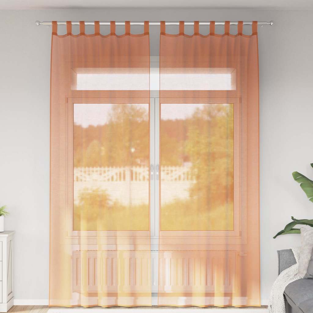 Voile Vorhänge 2 Stk. Terrakotta