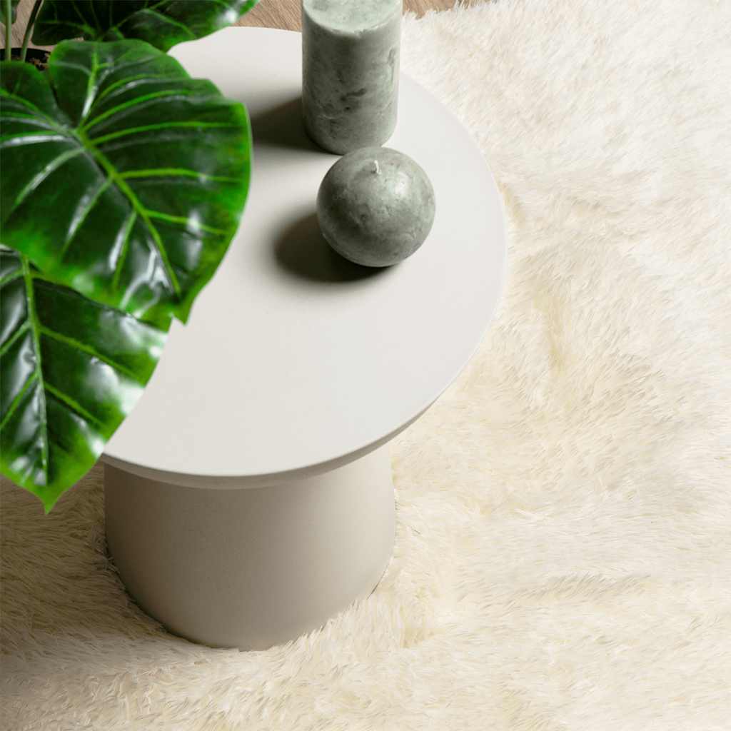 Teppich Shaggy Hochflor Navarra Polyester Creme