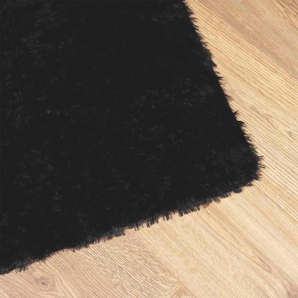 Teppich Shaggy Hochflor Navarra Polyester Schwarz