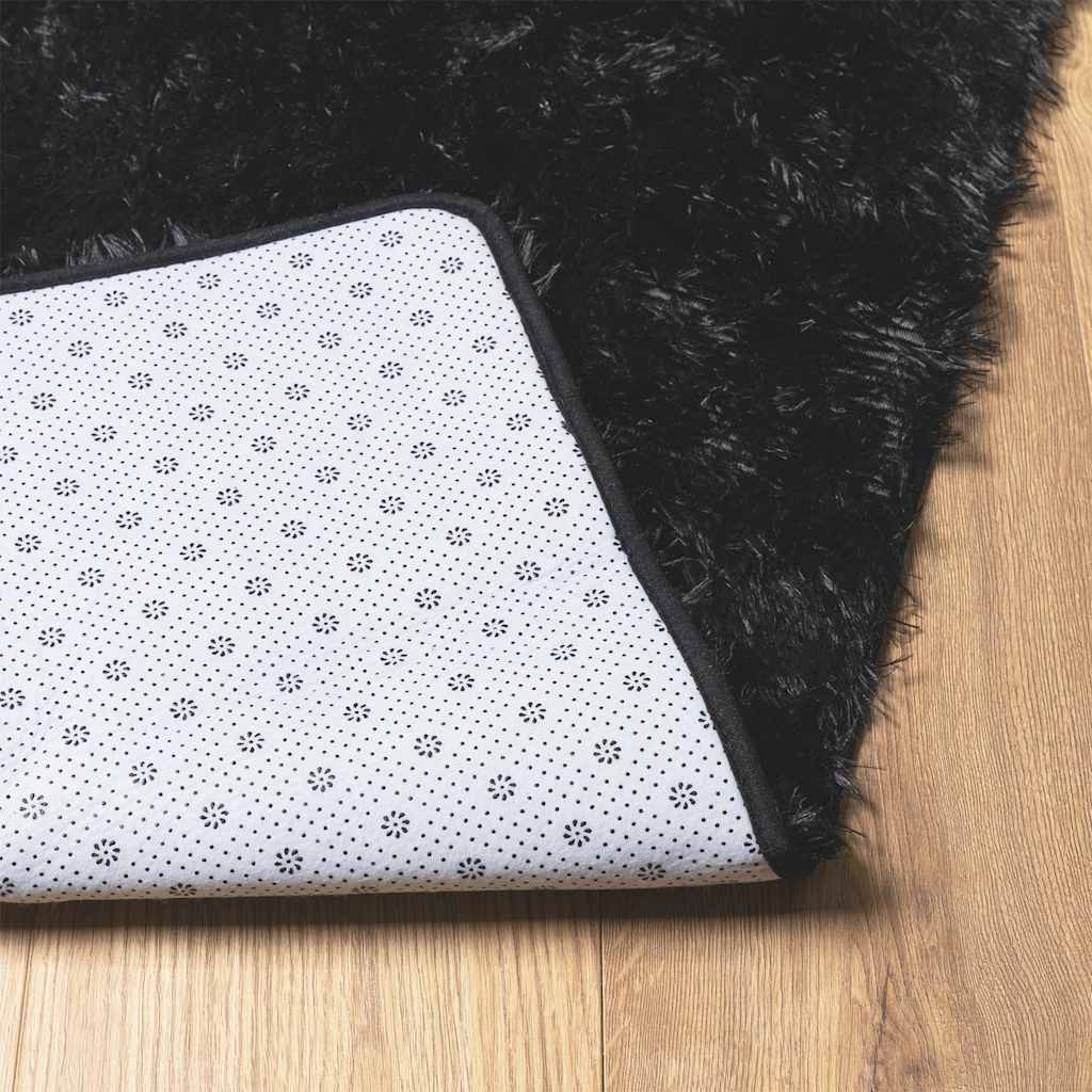 Teppich Shaggy Hochflor Navarra Polyester Schwarz