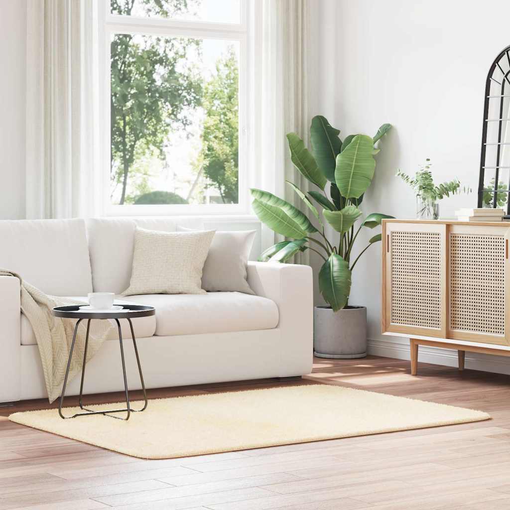 Teppich Shaggy Hochflor Navarra Polyester Creme