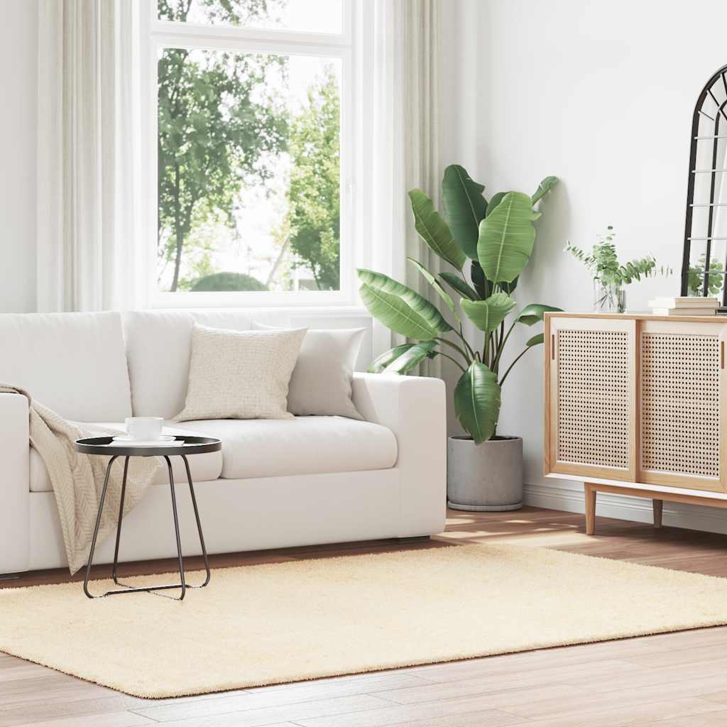 Teppich Shaggy Hochflor Navarra Polyester Creme